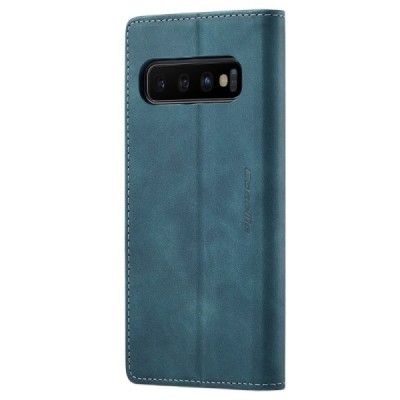 Samsung Galaxy S10+ (G975) CaseMe Retro solīds atvēramais ādas zaļš maciņš - maks | Vacins.lv
