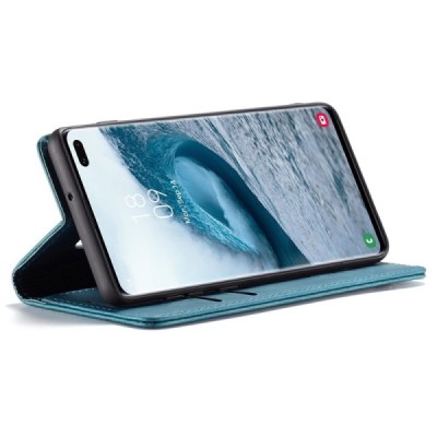 Samsung Galaxy S10+ (G975) CaseMe Retro solīds atvēramais ādas zaļš maciņš - maks | Vacins.lv