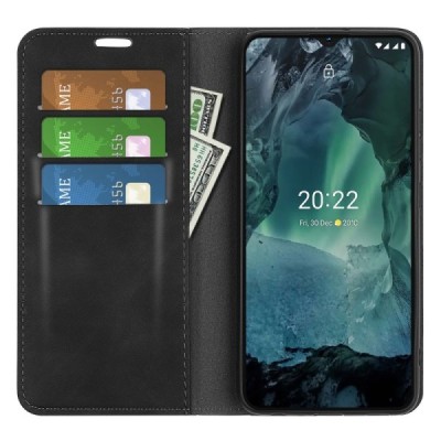 Nokia G21 (G11) „Split“ juodas odinis atverčiamas dėklas - knygutė | Priedai.lt