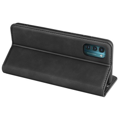 Nokia G21 (G11) „Split“ juodas odinis atverčiamas dėklas - knygutė | Priedai.lt