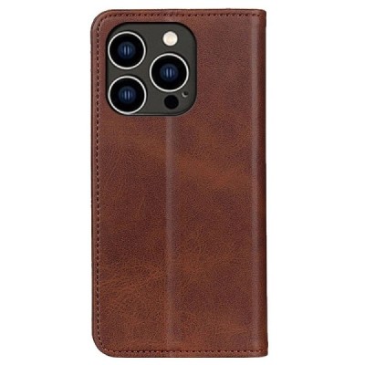 Apple iPhone 14 Pro „Split“ sērijas tumši brūns atvērams maciņš, maks | Vacins.lv