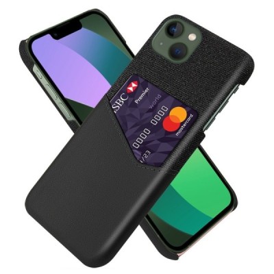 Apple iPhone 14 Plus „KSQ“ Shell melns ādas apvalks ar iebūvētu karšu turētāju | Vacins.lv