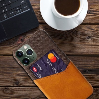 Apple iPhone 14 Pro „KSQ“ Shell brūns ādas apvalks ar iebūvētu karšu turētāju | Vacins.lv