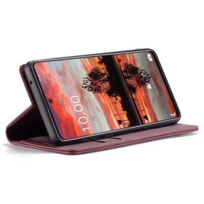 Samsung Galaxy A33 5G (SM-A336E) CaseMe Retro solidus atverčiamas bordo odinis dėklas - knygutė | Priedai.lt