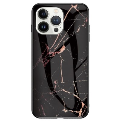 Apple iPhone 14 Pro Max „Marble“ cieta silikona (TPU) melns / zelta apvalks | vacins.lv