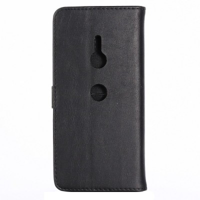 Sony Xperia XZ3 atvēramais ādas melns retro maciņš (maks) | Vacins.lv