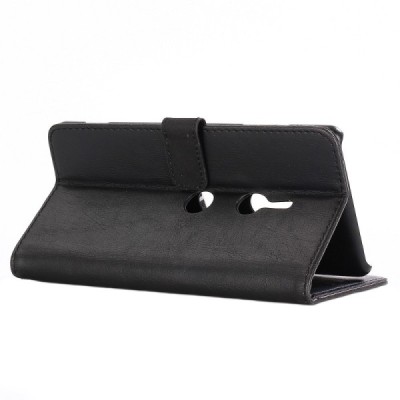 Sony Xperia XZ3 atvēramais ādas melns retro maciņš (maks) | Vacins.lv