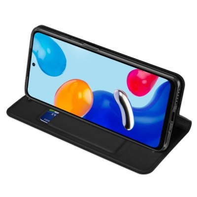 Xiaomi Redmi Note 11 4G (Redmi Note 11s 4G) „Dux Ducis“ Skin sērijas melns atvērams maciņš, maks | Vacins.lv