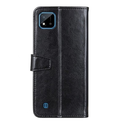 Realme C20 (C11 2021) atvēramais ādas melns maciņš (maks) | Vacins.lv