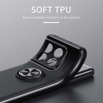 OnePlus 10T „FOCUS“ Kickstand cieta silikona (TPU) melns apvalks | vacins.lv