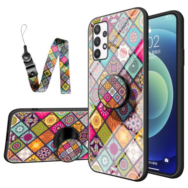 „Pattern“ kieto silikono (TPU) dėklas - spalvotas + raištelis telefonui + laikiklis (Galaxy A33 5G)