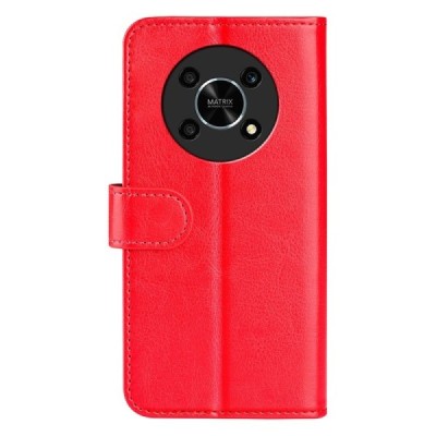 Huawei Honor Magic 4 Lite 5G atvēramais ādas sarkans maciņš (maks) | Vacins.lv