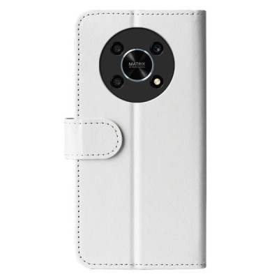 Huawei Honor Magic 4 Lite 5G atverčiamas baltas odinis dėklas - piniginė | Priedai.lt