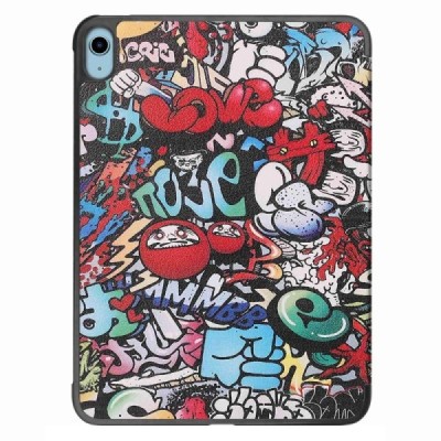 Apple iPad 10.9" (2022) „Street Art“ atvēramais krāsains, maciņš | Vacins.lv