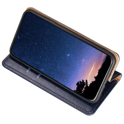 Xiaomi Poco C40 Solīds zils ādas atvērams maciņš | Vacins.lv