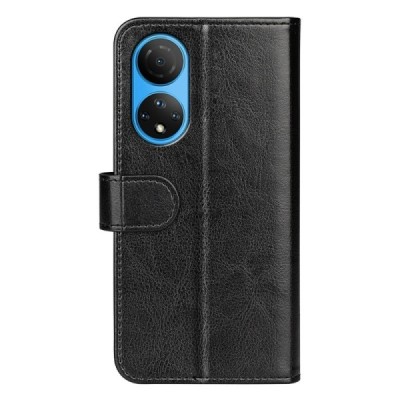 Huawei Honor X7 atverčiamas juodas odinis dėklas - piniginė | Priedai.lt