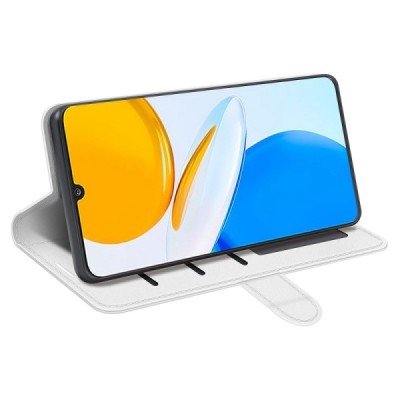 Huawei Honor X7 atverčiamas baltas odinis dėklas - piniginė | Priedai.lt