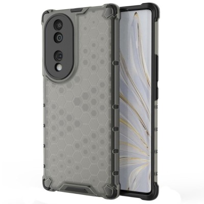 Honeycomb sustiprintos apsaugos Huawei Honor 70 pilkas kieto silikono (TPU) ir plastiko dėklas | Priedai.lt