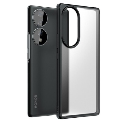 Huawei Honor 70 Armor skaidrus juodos spalvos apvadais kieto silikono (TPU) dėklas | Priedai.lt