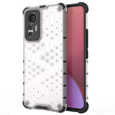 Honeycomb sustiprintos apsaugos Xiaomi 12 Lite skaidrus kieto silikono (TPU) ir plastiko dėklas | Priedai.lt