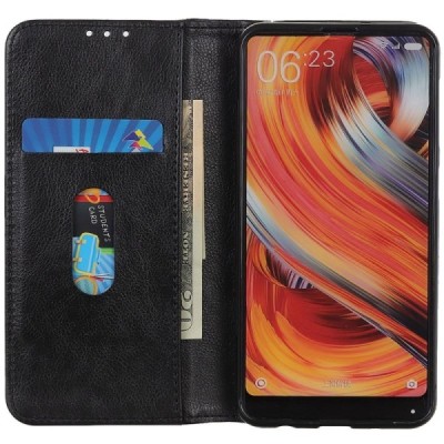 Huawei Nova Y70 melns ādas atvērams maciņš ar magnetu | Vacins.lv