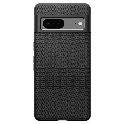 Google Pixel 7 „Spigen“ Liquid Air melns cieta silikona apvalks | vacins.lv
