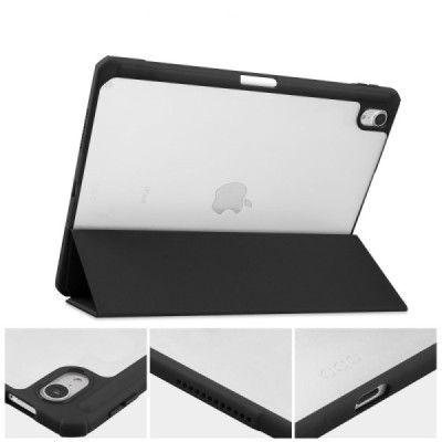 Apple iPad Air 4 10.9" (2020, 2022) „Deluxe“ atvēramais melns maciņš | Vacins.lv