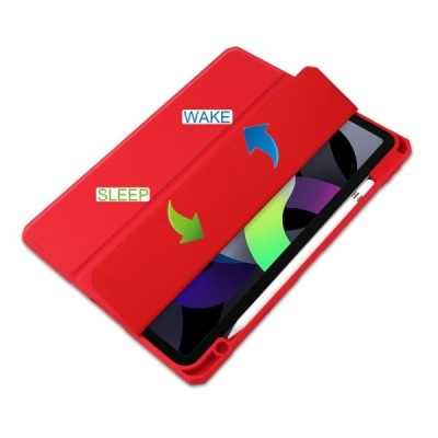 Apple iPad Air 4 10.9" (2020, 2022) „Deluxe“ atvēramais sarkans maciņš | Vacins.lv