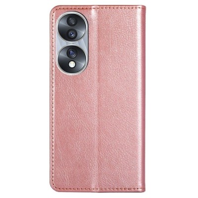 Solidus Huawei Honor 70 rožinis odinis atverčiamas dėklas | Priedai.lt