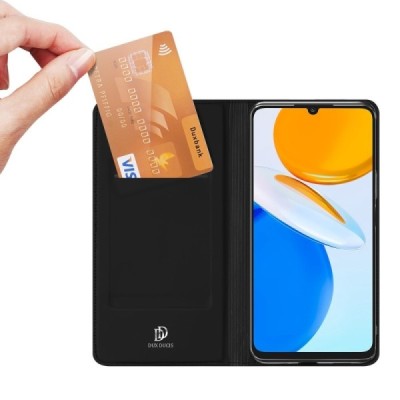 Huawei Honor X7 „Dux Ducis“ Skin sērijas melns ādas atvērams maciņš | Vacins.lv
