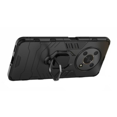 Sustiprintos apsaugos „Kickstand“ Huawei Honor Magic 4 Lite 5G juodas kieto silikono (TPU) ir plastiko dėklas | Priedai.lt