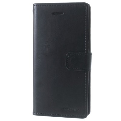 Mercury Blue Moon Fix Apple iPhone 7 (iPhone 8) atvērams melns ādas maciņš | Vacins.lv