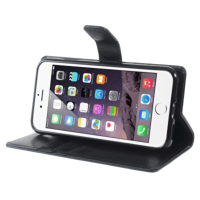 Mercury Blue Moon Fix Apple iPhone 7 (iPhone 8) atvērams melns ādas maciņš | Vacins.lv