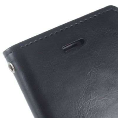 Mercury Blue Moon Fix Apple iPhone 7 (iPhone 8) atvērams melns ādas maciņš | Vacins.lv