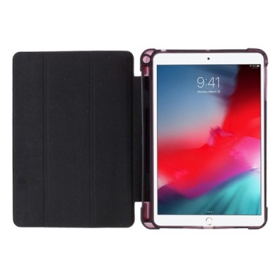 Apple iPad Mini (iPad Mini 2, iPad Mini 3, iPad Mini 4, iPad Mini 5) atvēramais melns maciņš - maks ar vietu, kur ielikt stylus 