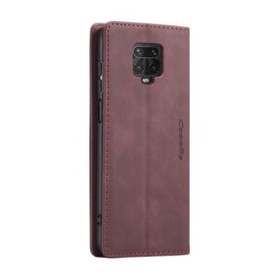 Xiaomi Redmi Note 9 Pro CaseMe Retro solīds atvēramais ādas bordo maciņš - maks | Vacins.lv