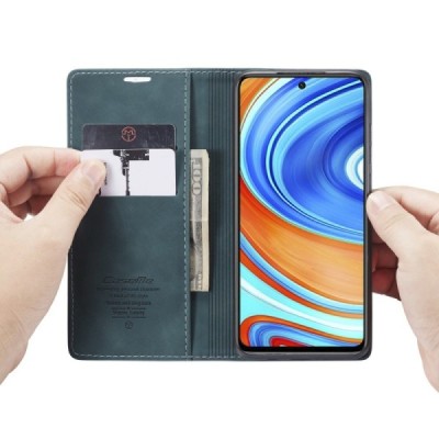 Xiaomi Redmi Note 9 Pro CaseMe Retro solidus atverčiamas žalias odinis dėklas - knygutė | Priedai.lt