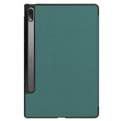 Lenovo Tab P12 Pro 12.6" (Q706F) atverčiamas žalias odinis dėklas (sulankstomas) | Priedai.lt