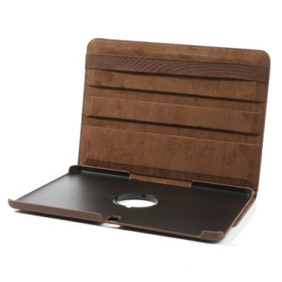 Samsung Galaxy Note 10.1 2014 P600 (P605) atvēramais brūns ādas futrālis, grozās 360° grādu apjomā / Vacins.lv