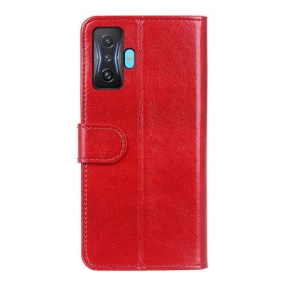 Xiaomi Poco F4 GT atvēramais ādas sarkans maciņš (maks) | Vacins.lv