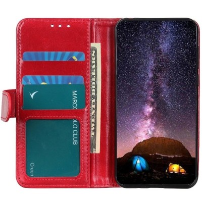 OnePlus Nord CE 2 Lite 5G atvēramais ādas sarkans maciņš (maks) | Vacins.lv