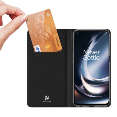 OnePlus Nord CE 2 Lite 5G „Dux Ducis“ Skin sērijas melns ādas atvērams maciņš | Vacins.lv