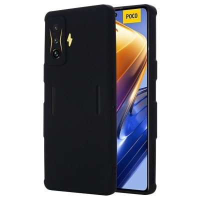 Xiaomi Poco F4 GT „Shell“ cieta silikona (TPU) melns apvalks | vacins.lv