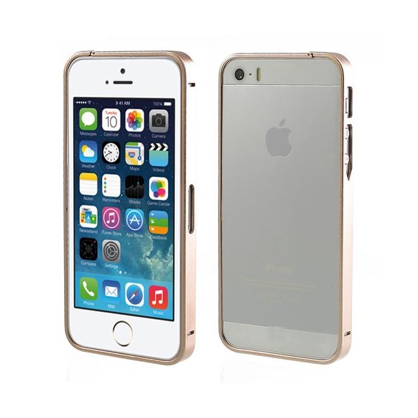 Stilingas rėmelis (bamperis) - šampaninis (iPhone 5 / 5S / SE 2016)