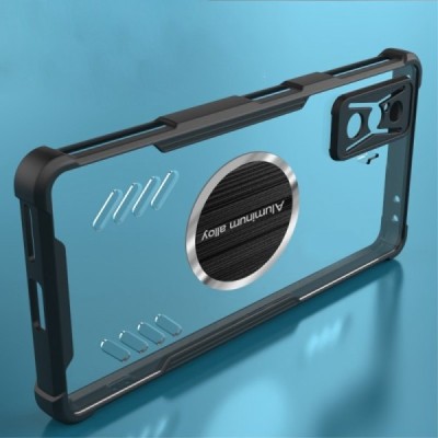 Xiaomi Poco F4 GT „Magnetic“ pastiprinātas aizsardzības dzidrs apmales melnā krāsā cieta silikona apvalks | Vacins.lv