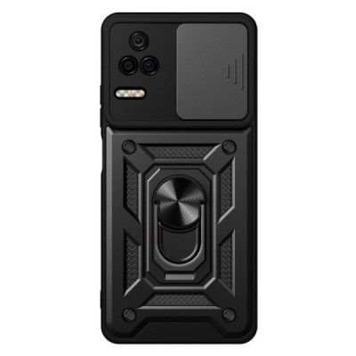 Xiaomi Poco F4 5G „Kickstand“ pastiprinātas aizsardzības melns apvalks | Vacins.lv