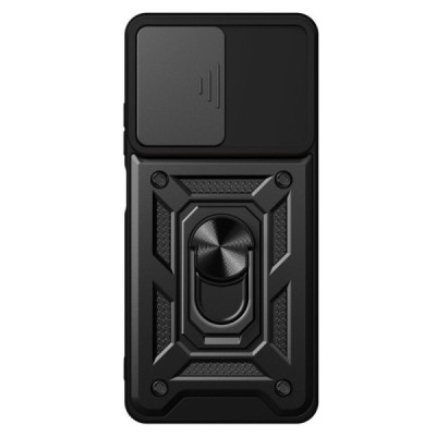 Xiaomi Poco F4 5G „Kickstand“ pastiprinātas aizsardzības melns apvalks | Vacins.lv