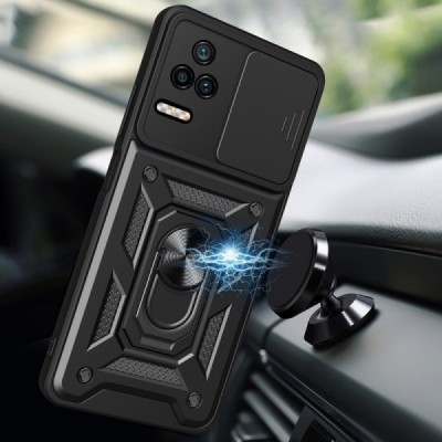 Xiaomi Poco F4 5G „Kickstand“ pastiprinātas aizsardzības melns apvalks | Vacins.lv