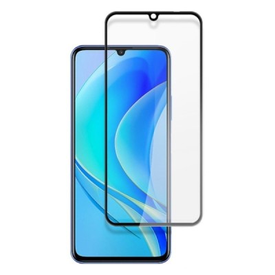 Huawei Nova Y70 „Mocolo“ 2.5D 9H Tempered Glass sustiprintos apsaugos juodas pilnai dengiantis apsauginis ekrano stiklas 0,26 mm