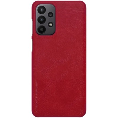 Prabangus „Nillkin“ Qin serijos raudonas odinis atverčiamas Samsung Galaxy A23 5G (SM-A236B, SM-A235F) dėklas | Priedai.lt